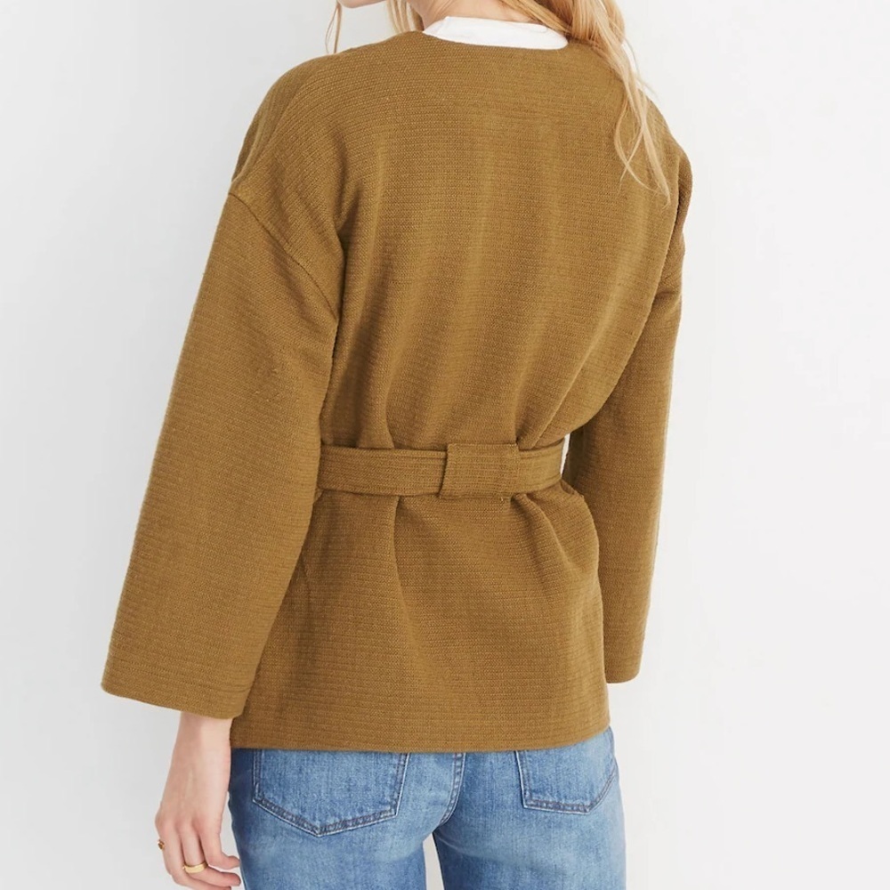 Madewell Texture & Thread Wrap Jacket in Spiced Olive - Picture 9 of 9